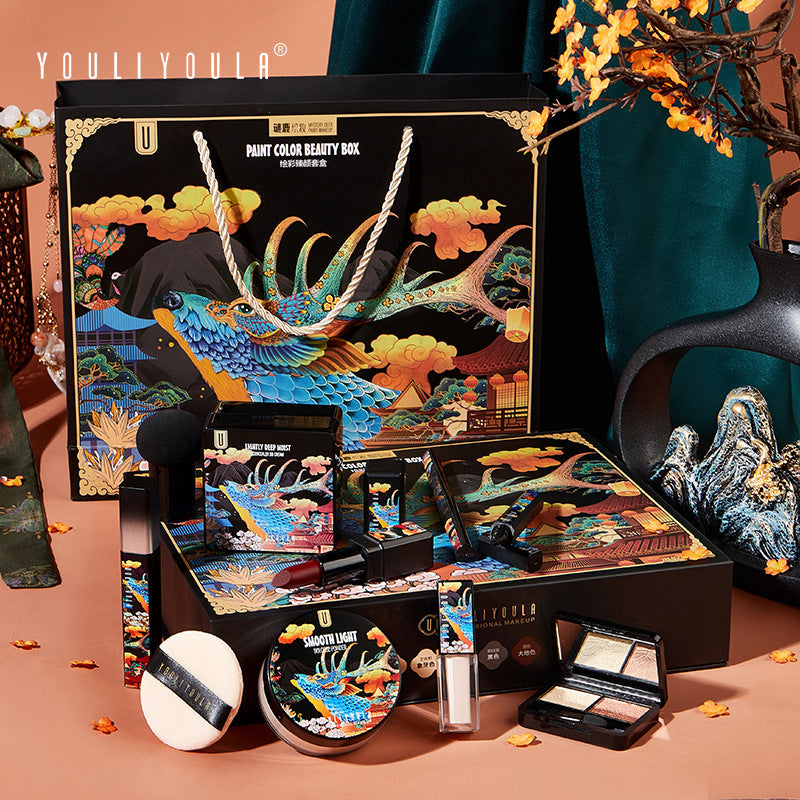 Elk Makeup Nine-piece Set Makeup Powder Air Cushion BB Cream Lipstick Affordable Makeup Set Elk Makeup Nine-piece Set Makeup Powder Air Cushion BB Cream Lipstick Affordable Makeup Set